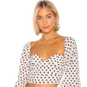 MAJORELLE Emily Polka Dot Blouse